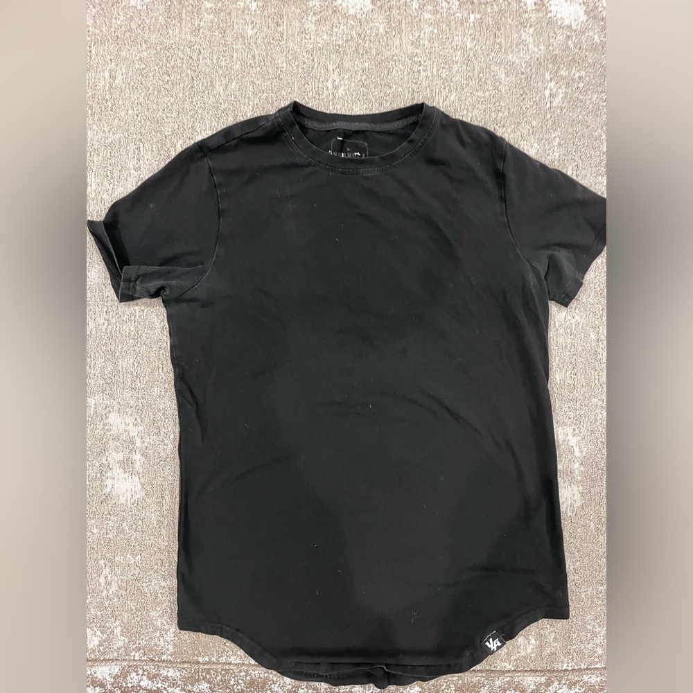 black youngla scallop bottom perfect t shirt tee mens small gymshark